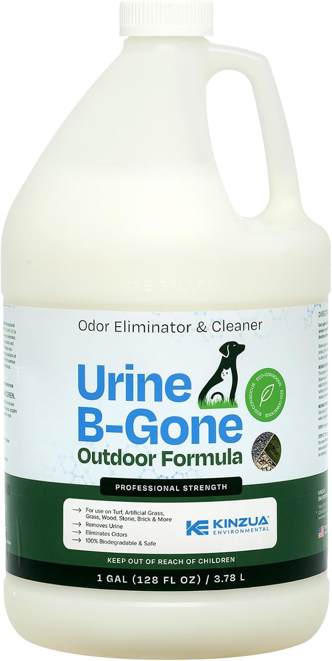 Urine B-Gone-OD Professional Pet Urine Enzyme Cleaner, Pet Yard Odor Eliminator for Artificial Grass, Concrete & More, 1 Gallon