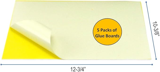 Awoco 5 Packs of Replacement Sticky Type M Glue Boards for Awoco Metal Wall Mount Sticky Fly Trap Lamp Model FT-1M18 (5 Glue Boards)