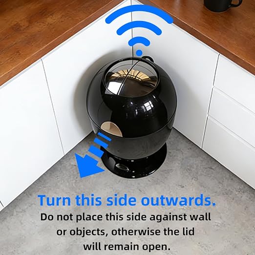 Automatic Motion Sensor Trash Can, 2.6 Gallon/10L Small Cute Garbage Bin with Lid, Hands-Free Silent Opening for Baby Diaper, Kids Room, Bedroom, Office, Home Decor - Modern Egg Shape (Black)