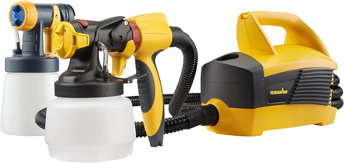 Wagner SprayTech 0529090 FLEXiO 4000 Stationary HVLP Paint and Stain Sprayer, Sprays Most Unthinned Latex, Includes Two Nozzles, iSpray Nozzle and Detail Finish Nozzle