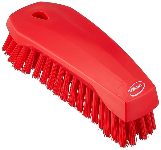 Vikan 38904 Brush,Scrub,Stiff,8",PP/PBT,Red