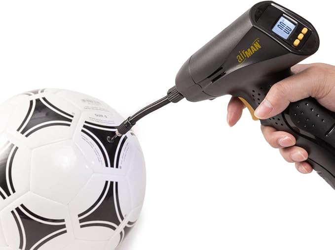 AIRMAN Airgun 2.0 High Performance Rechargeable Handheld Inflator with 150 PSI Digital Pressure Gauge - Li-ion Battery and 12V Car Power Adapter