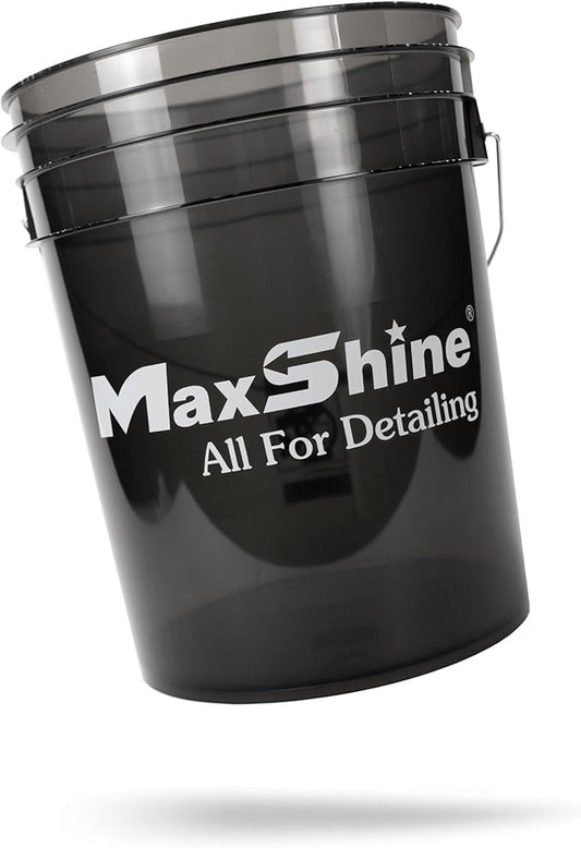 Maxshine 5 Gallon Universal Detailing Bucket (Black) – Car Wash Bucket for Scratch-Free Washing, Auto Detailing & Garage Storage – Holds Soap, Foam Cannon, Brushes, Microfiber Towels & More