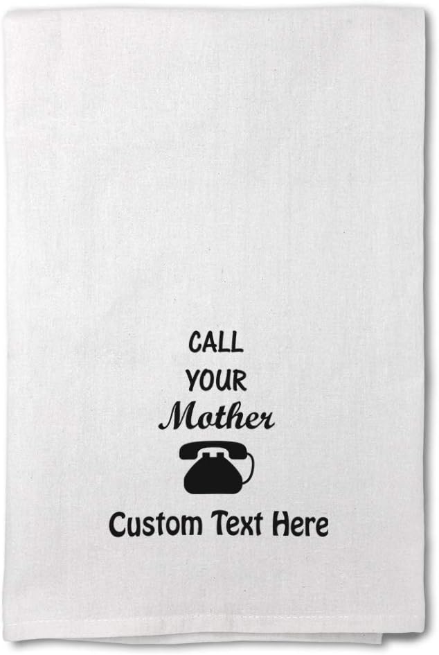 Style In Print Custom Decor Flour Kitchen Towels Call Your Mother Inspiration & Motivation Parenthood Cleaning Supplies Dish Towels Personalized Text Here