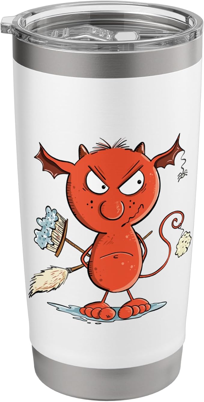 Funny Cleaning Devil Housekeeping, Cleaning Supplies Stainless Steel Insulated Tumbler