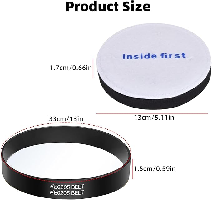 6 Pack E0202 Foam Filters & 4 Pack E0205 Vacuum Belts Compatible with Eureka NEU182A, NEU182B, NEU280, NEU180, NEU181, NEU188, NEU202 Powerspeed Bagless Upright Vacuum Cleaner, Part E0202