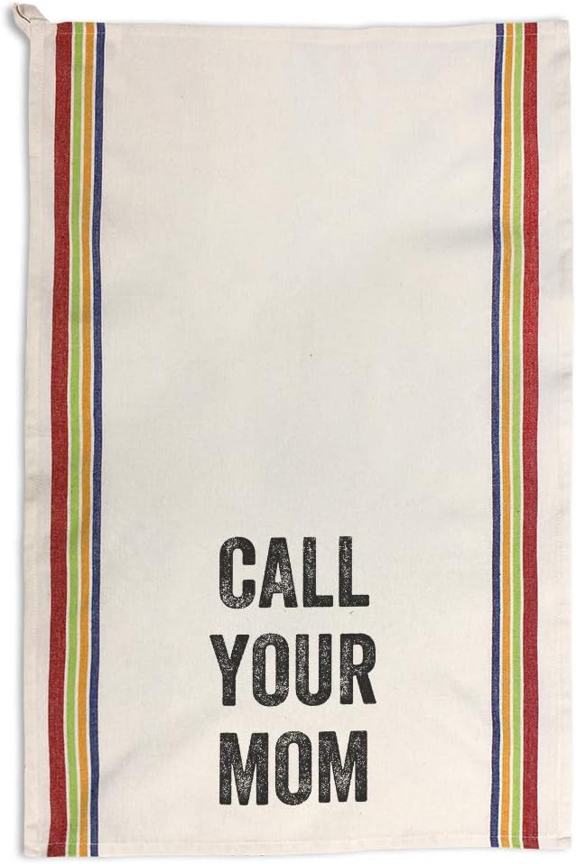 Custom Decor Kitchen Towels Call Your Mom Family & Friends Family & Friends Mom Cleaning Supplies Dish Towels Multi Stripe Design Only