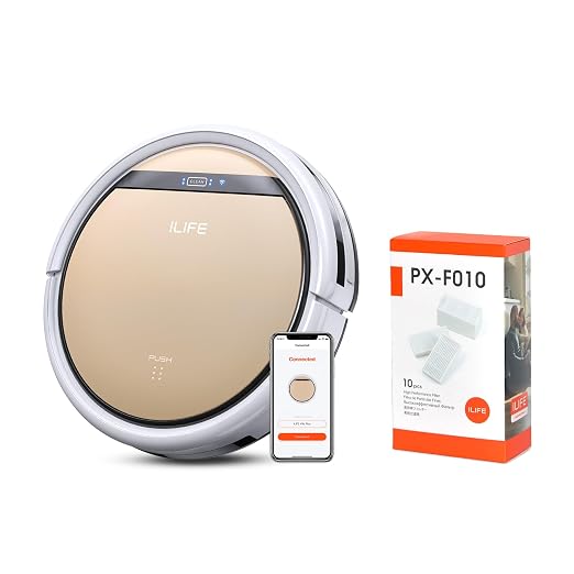 ILIFE V5s Plus Robot Vacuum Cleaner+ Replacement Filters for V5s Plus (10pcs)