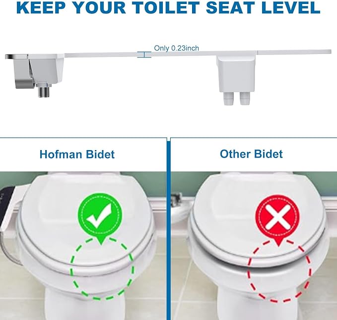 GarveeHome Bidet Attachment for Toilet, Non-Electric Self-Cleaning Dual Nozzle with Feminine and Rear Wash, Cold Water Sprayer with Adjustable Pressure, Easy to Install in Chrome