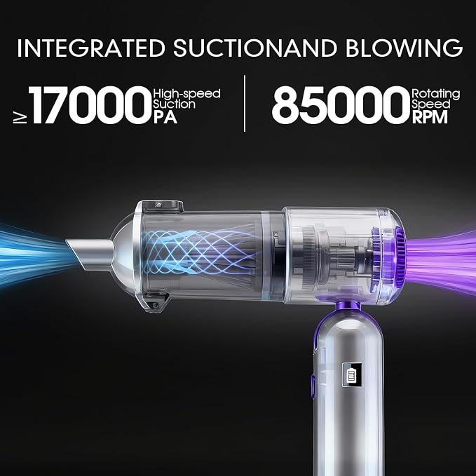 DSP 11 in 1 Cordless Car Vacuum Cleaner for Car Home Keyboard Cleaning | 3 speeds,blow function, foldable handle, battery display, storage bag,easy dust removal