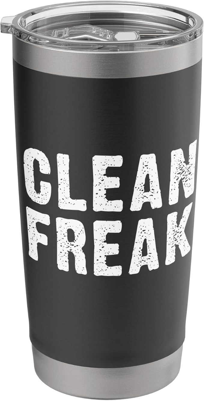 Clean Freak Cleaning Janitor Custodian Stainless Steel Insulated Tumbler