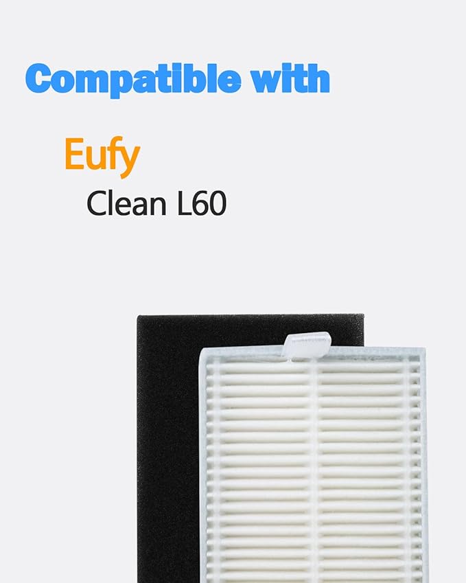 BBT BAMBOOST Filters Replacement Parts Fit for eufy Clean L60, Dust Bags, Side Brush, Roller Brushes, Filter Accessories