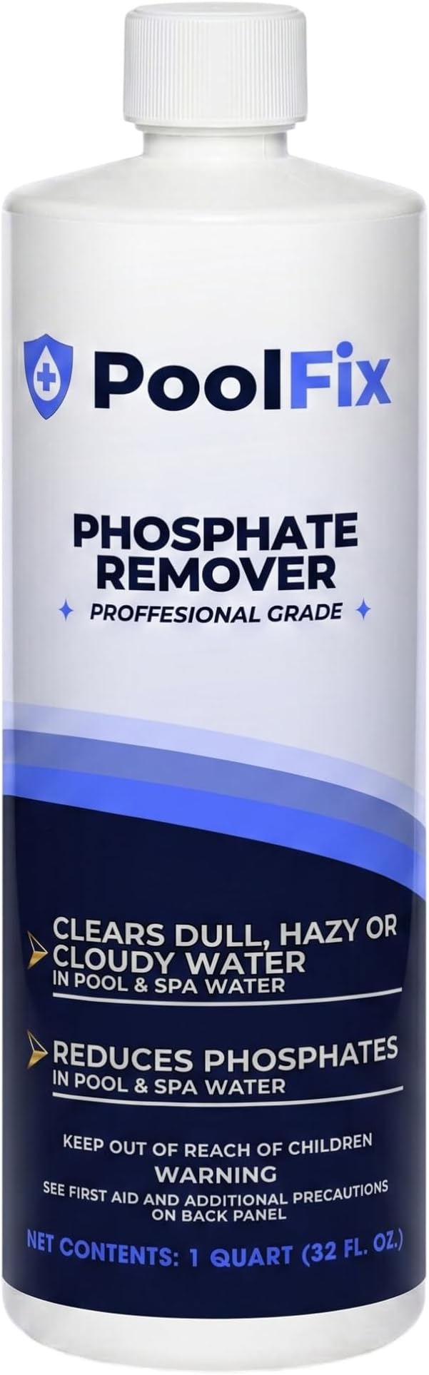 Phosphate Remover – 1 Quart Reduces Phosphates for Cleaner, Clearer Water & Improved Pool Clarity | Professional Grade - 32 oz Bottle