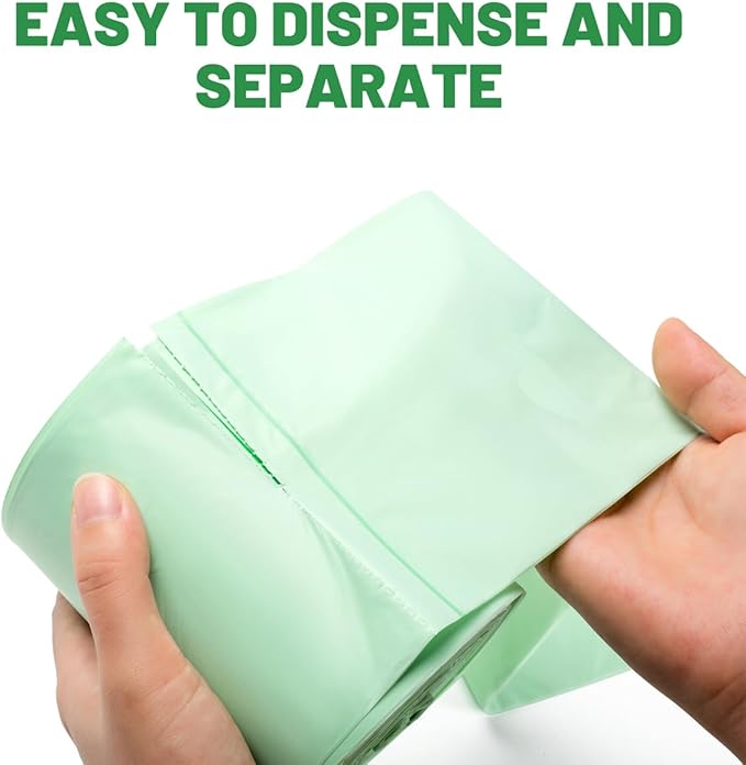 BEIDOU-PAC 13 Gallon Flap Tie Compostable Trash Bags, 50 Count, Compost Bags Tall Kitchen Trash Bags, Sturdy Biodegradable Garbage Bags Food Scrap Waste Bags, ASTM D6400, US BPI Certified, Green