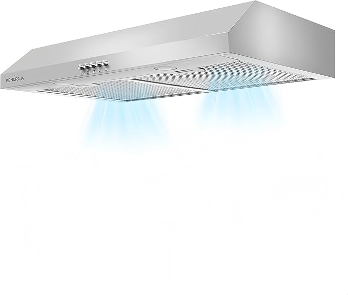 30 Inch Under Cabinet Vent Hood with Brighten Light | 550 CFM Large Flow| Ducted/Ductless Range Hood with Charcoal Filter| 3- Speed Touch Control | 6-Layers Grease Filters|
