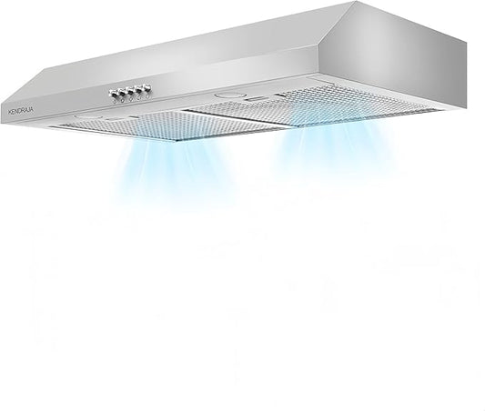 30 Inch Under Cabinet Vent Hood with Brighten Light | 550 CFM Large Flow| Ducted/Ductless Range Hood with Charcoal Filter| 3- Speed Touch Control | 6-Layers Grease Filters|
