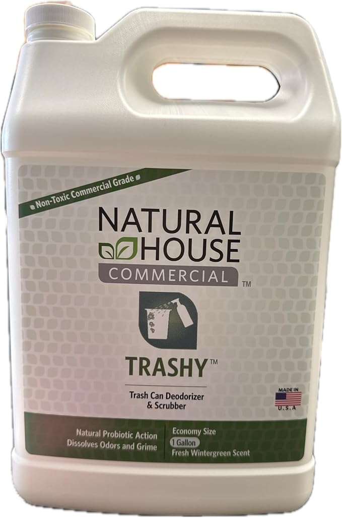 Enzyme Trash Can Deodorizer Refill - Natural House Trashy - Probiotic Odor Eliminator Bulk - Kitchen, Diaper Pail, Litter Box - Plant-Based, Septic Safe - Botanical Scent - 128 oz