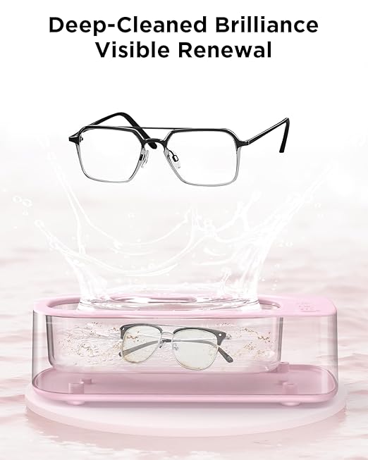 Ultrasonic Jewelry Cleaner Machine: 48KHz Ultra Sonic Cleaner for Jewelry,Eyeglass,Rings,Watch Band,Dentures,with Dual Cleaning Modes,350ML 304 Stainless Steel Tank,Gift for Wife,Mom,Daughter