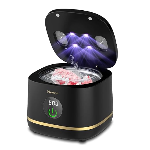 Dental Ultrasonic Retainer Cleaner Machine-45khz, Cleaning for Dentures, Mouth Guards, Aligners, Night Guards, Braces, Toothbrush Heads & Jewelry,Protable UV Retainer Cleaning Pod for Home &Travel