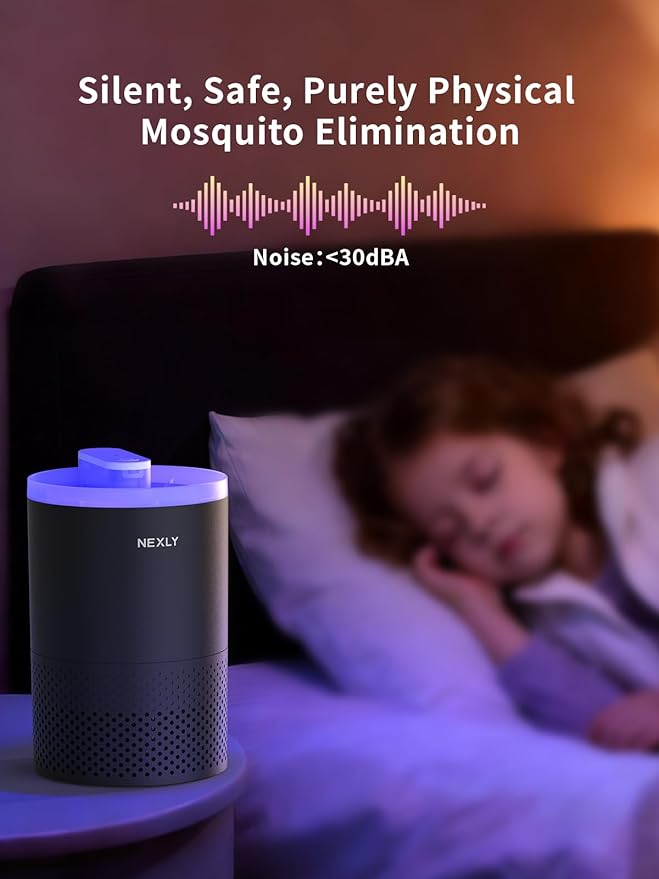 NEXLY MK029 Bug Zapper Trap Indoor in Home Mosquito Zapper Mosquito Killer Fruit Fly Traps Flying Insects Zappers Gnats House Energy Conservation UVA Zapper for Bedroom Livingroom Kitchen Basement