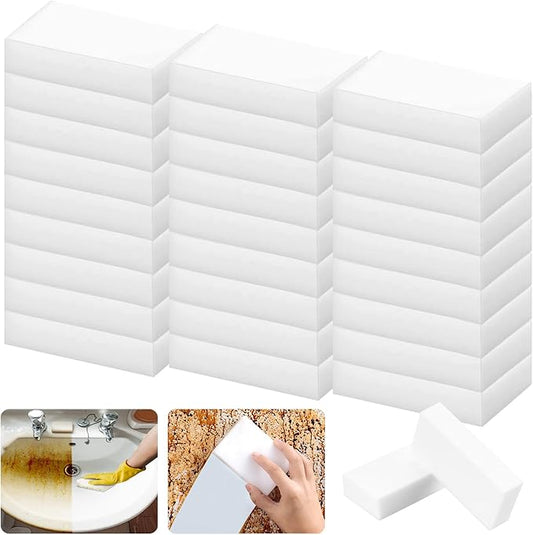 50+100Pack Magic Sponge Eraser, Melamine Sponge Foam Bulk Sponge Sheets Cleaning Pads, Multi-Functional Household Cleaning Sponges for Dish