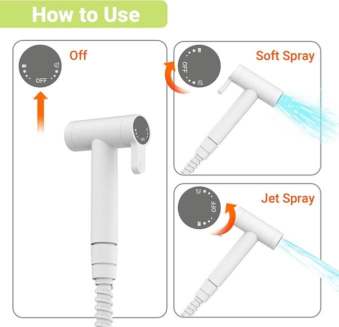 RV Bidet Sprayer for Toilet - Ceramic Cartridge, All Metal Durable, Dual Mode Handheld Bidet with 59" Hose, Shut-Off Valve & RV Fittings, for RVs, Fifth Wheels, Trailers & Campers