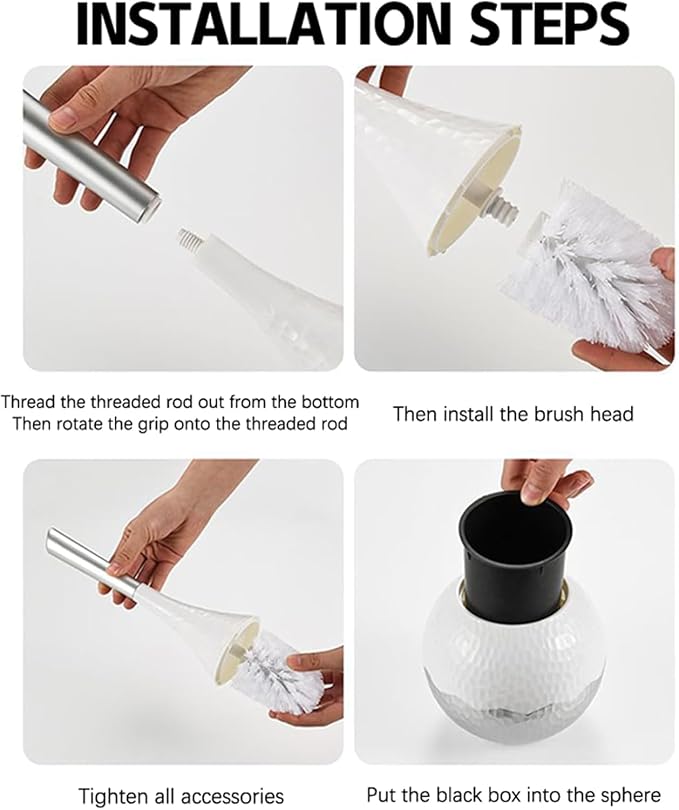 Hideaway Toilet Brush Set, Hammered Gold | Small Bathroom Space-Saver | Anti-Splash Shield & 360° Deep Clean | Housewarming Gift for Homeowners | Rust-Proof ABS Modern Bath Accessories