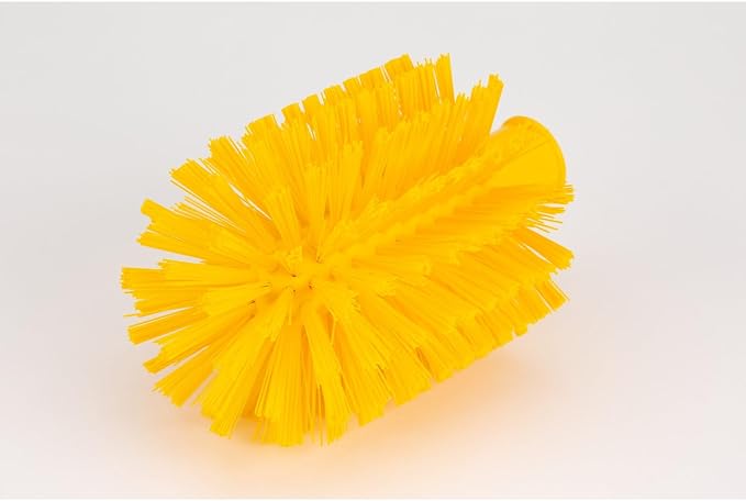 SPARTA Multi-Purpose Valve Brush Pipe Brush, Round Brush with Polyester Bristles, Color Coded for Commercial Cleaning, Kitchen, Restaurant, Bathroom, Plastic, 7.1 X 4 X 7.1 Inches, Yellow, (Pack of 6)