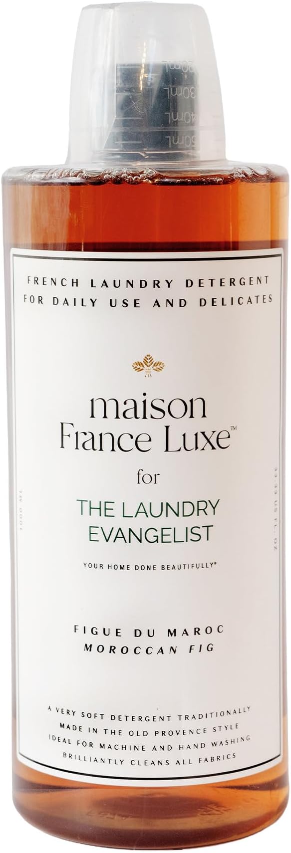 The Laundry Evangelist Gentle Laundry Detergent, Enzyme-Free Plant-Based Wash for Delicate Fabrics, Safe for Silk, Wool & Fine Garments, Moroccan Fig Scent, 33.3 fl oz