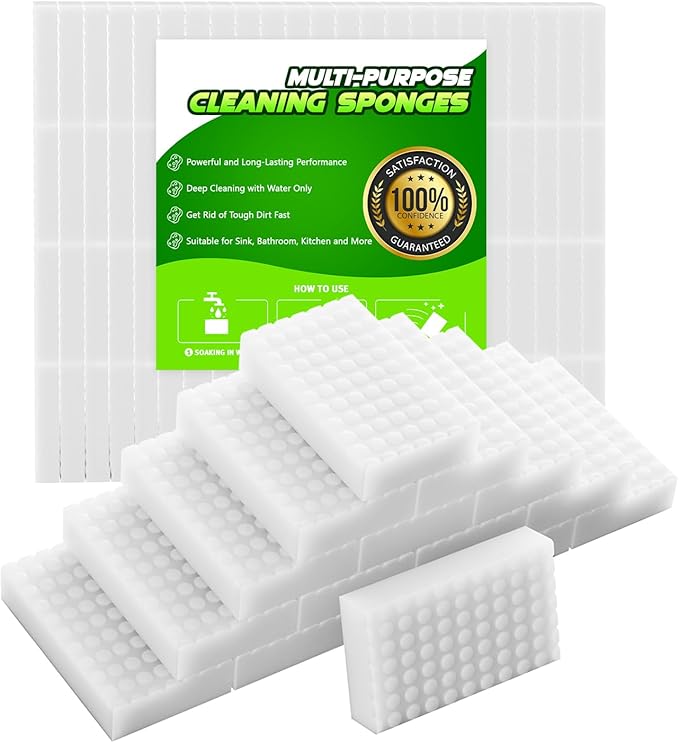 100 Pack Melamine Sponges & Magic 20PCS 2X Density and Long Lasting Sponges Eraser