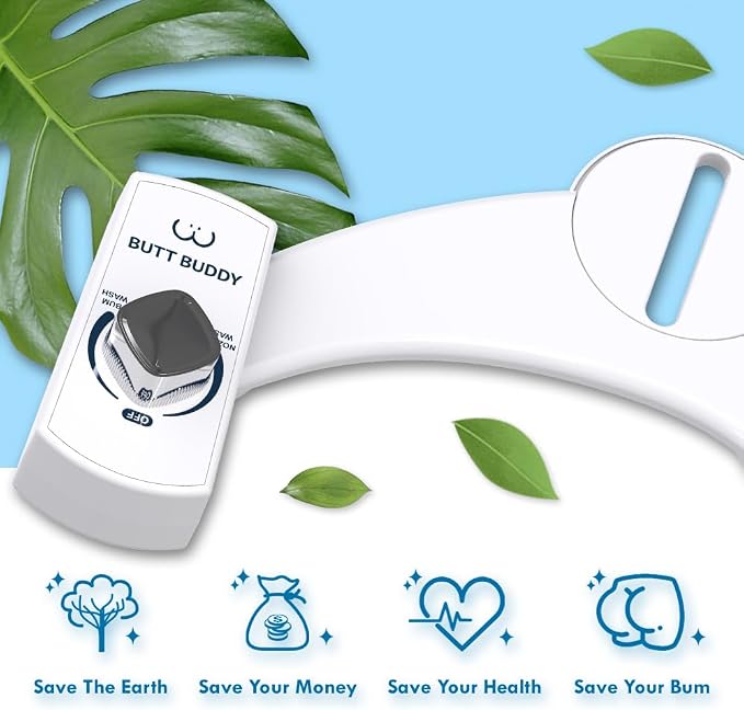 Bidet Toilet Attachment – A Non-Electric Self Cleaning Fresh Water Sprayer with Adjustable Water Pressure Nozzle & Easy Home Installation (Self Nozzle Cleaning | Gentle Wash)