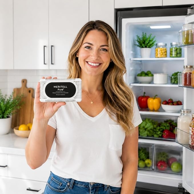 Fridge Deodorizer – Activated Charcoal Refrigerator Odor Eliminator – Long-Lasting Fridge Odor Absorber for Freezer, Cooler & Lunch Box – Baking Soda Alternative