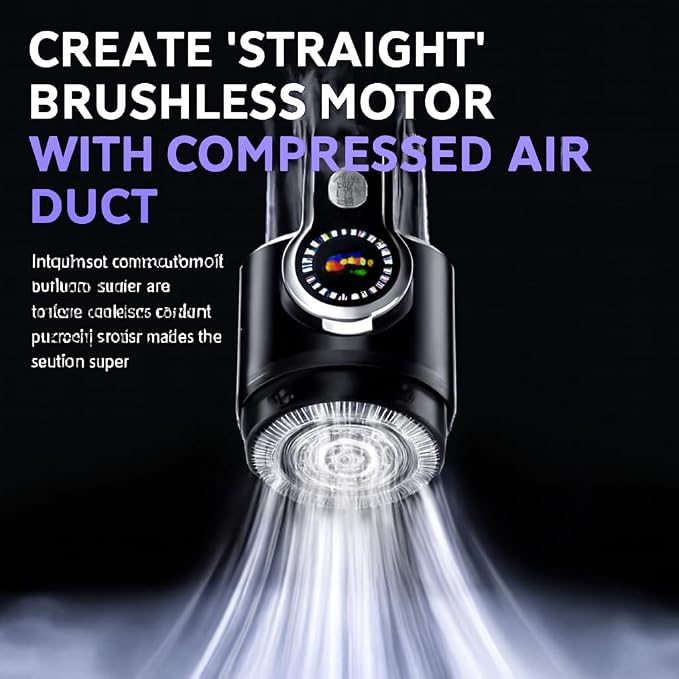 Car Vacuum Portable Cordless,17000Pa Handheld Air Duster Vacuum with 130W Brushless Motor,3 * 2000mAH Battery LED Light, Multi-Nozzles for Car, Home, Office, Pet
