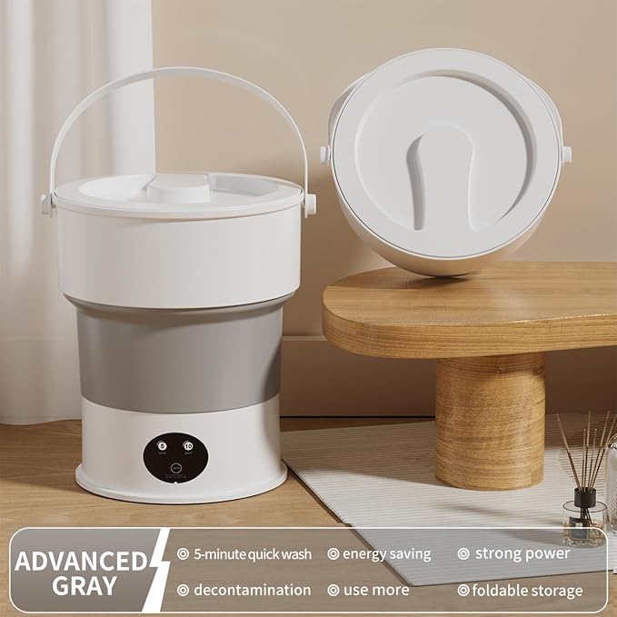 Compact Portable Laundry Device with Foldable Design – Small Mini Washer for Baby Outfits, Intimate Apparel, and Socks, Perfect for Apartments, Dorms, and Trips.