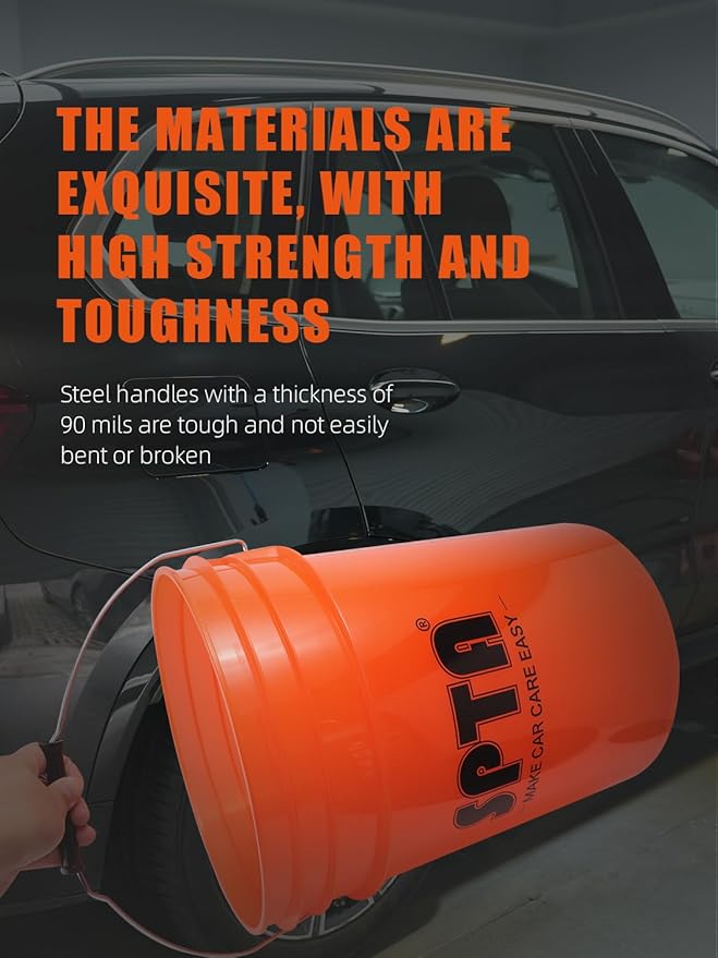 SPTA 33Pcs Car Wash Bucket Set, 20L Scratch Free Detailing Bucket with Car Wash Filter Wash Mitt Sponge Towels Tire Detailing Brush Set, Exterior Interior Car Detailing Set, Complete Car Care Tools