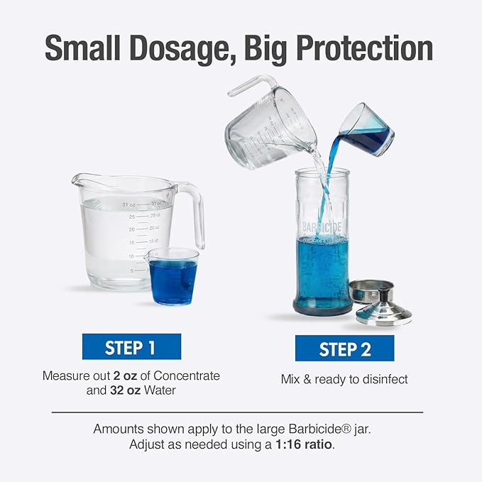 BARBICIDE Half Gallon Disinfectant Concentrate | EPA-Registered, Hospital-Grade Germicide for Salons & Barbershops | Anti-Rust Solution for Shears, Combs & Professional Tools | EPA-Registered