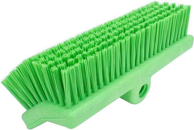 SPARTA 40423EC75 Plastic Floor Scrub Brush, Wall Brush, Equipment Brush With Nonabsorbent Bristles For Industrial Kitchens, Hospitals, Commercial Cleaning, 4 Inches, Lime, (Pack of 2)