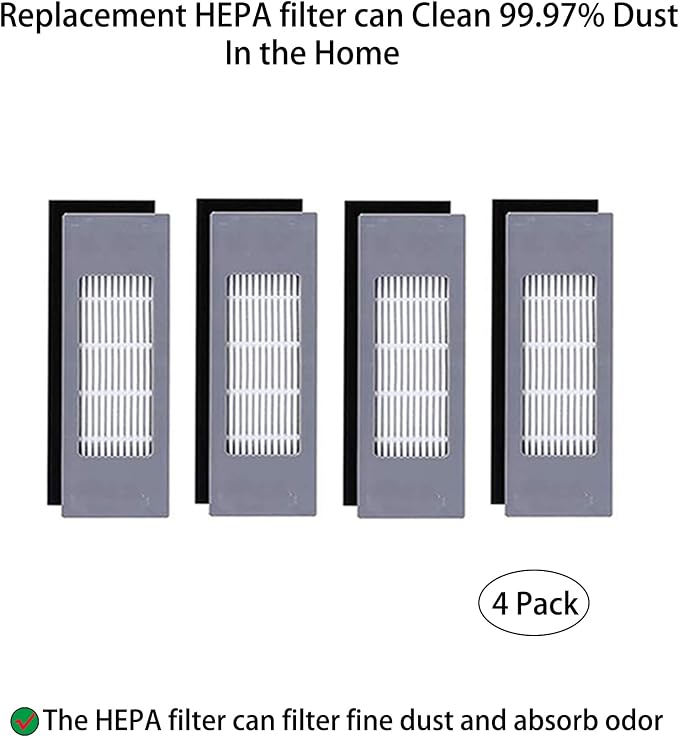 Replacement Parts for Yeedi Vac/Vac Max/Vac Station/Vac 2 Pro Robot Vacuum | Includes 1 Main Brush, 6 Side Brush, 4 HEPA Filter Accessories