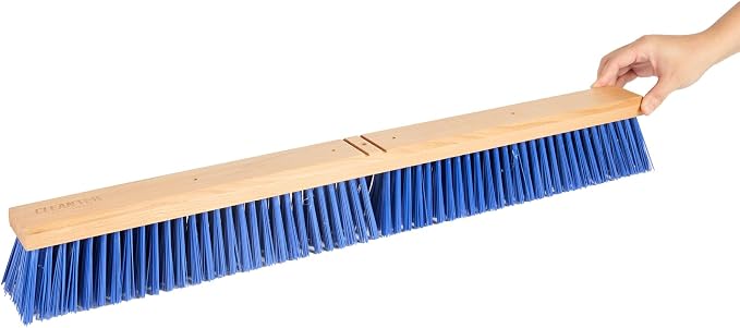 Restaurantware-BROOM HEAD ONLY: Clean Tek Professional 30-Inch Broom Head, 1 Heavy-Duty Push Cleaning Tool - Handle And Brace Sold Separately, Heavy Plastic Bristles, Wooden, Commercial Use