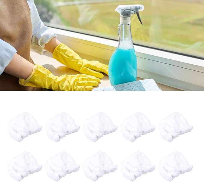 Microfibre Pads for Steam Cleaner Set, 10pcs Steam Cleaner Cleaning Pads Thickened Reusable Washable Microfiber Cloths Steam Mop Replacement Pads for Floor, Wall, Cleaning