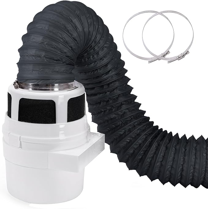 【Upgraded】 3 in 1 Indoor Dryer Vent Kit Lint Trap for Electric Clothes Dryers - with 4-Inch by 5-Feet Double Layer Black Proflex Duct