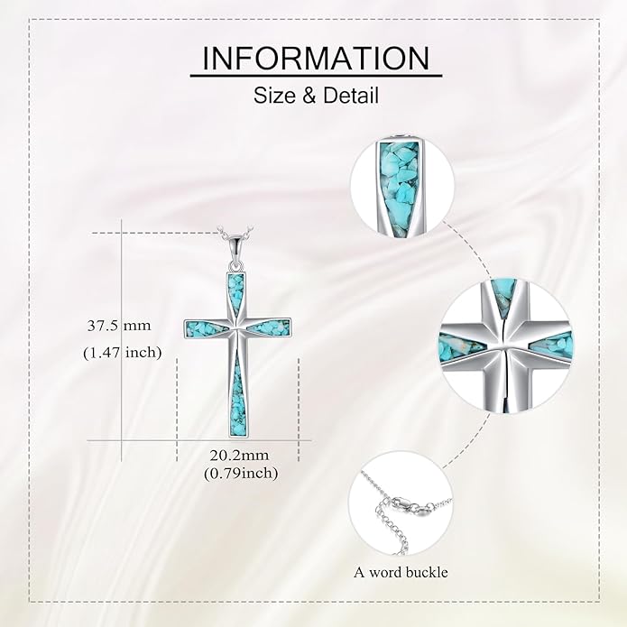 ONEFINITY Religious Cross Pendant Necklace Sterling Silver Origami Cross Pendant Gifts for Women Men Jewelry