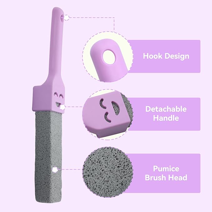 36 Pack Pumice Stones with 3 Handles, Pumice Scouring Pad Pumice Cleaner for Cleaning Toilet, Bathtubs, Kitchen Sink, Grill, Household