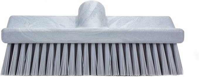 SPARTA 40423EC23 Plastic Floor Scrub Brush, Wall Brush, Equipment Brush With Nonabsorbent Bristles For Industrial Kitchens, Hospitals, Commercial Cleaning, 10 Inches, Gray, (Pack of 2)