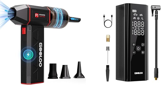 GOOLOO GT150 Tire Inflator F1 Compressed Air Duster
