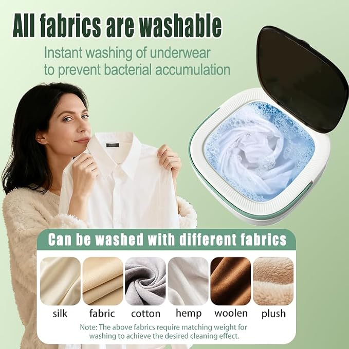 Portable Washer and Dryer Bundle - Foldable 16L Washing Machine with 3 Cleaning Modes + Quiet Compact Dryer with Adjustable Timer, Perfect for Travel, Apartment, Baby/Intimate Apparel