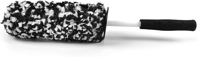 Maxshine Universal 3-Piece Microfiber Wheel Brush Kit (Black) | 14”, 18” & 20” Sizes | Ultra-Soft Lint-Free Heads with Anti-Static | Versatile Car Wheel & Rim Cleaning Brushes for Auto Detailing