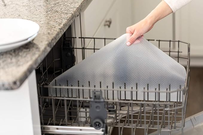 EasyLiner Clear Classic Shelf Liner - Durable Non-Adhesive Fridge Liner - Easy-to-Install and Easy-to-Clean - Kitchen Liner Mat for Fridge Shelves - Food Safe - Removable - 12 in x 20 ft - Clear