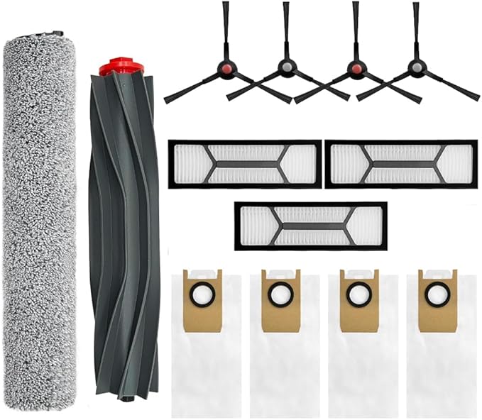Omni S1 Pro Replacement Parts Accessories for Eufy Omni S1/S1 Pro Robot Vacuum: Main Brush X1, Side Brush X4, Washable Filter X3, Dust Bag X4, Rolling Mop X1 13-Pack