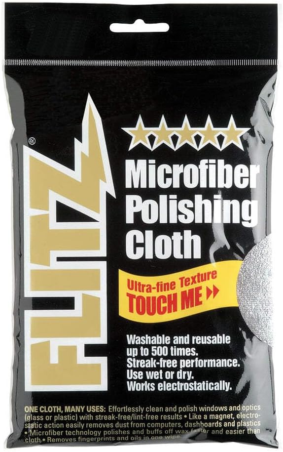 FLITZ Brass and Copper Restoration Kit - 16oz Tarnish Remover, 5.29oz Metal Polish Paste, 16" x 16" Microfiber Cloth and 2" Drill-Attachable BuffBall with 1.76oz Metal Polish Paste